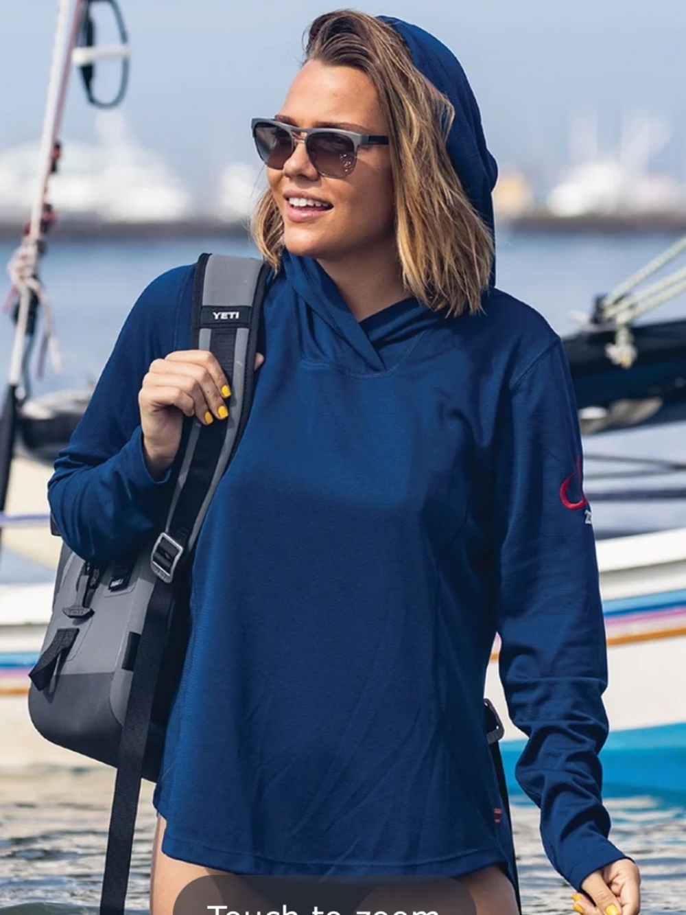 UPF Sun Hoodie Montauk Tackle Co Women’s Navy
